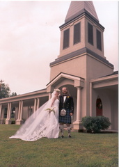Arwen & William in front of the Church