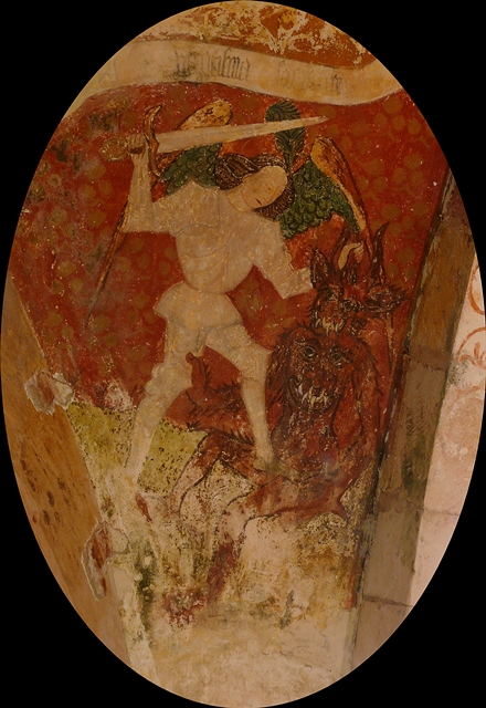 Gargilesse: The Church Crypt: Frescos: War in Heaven